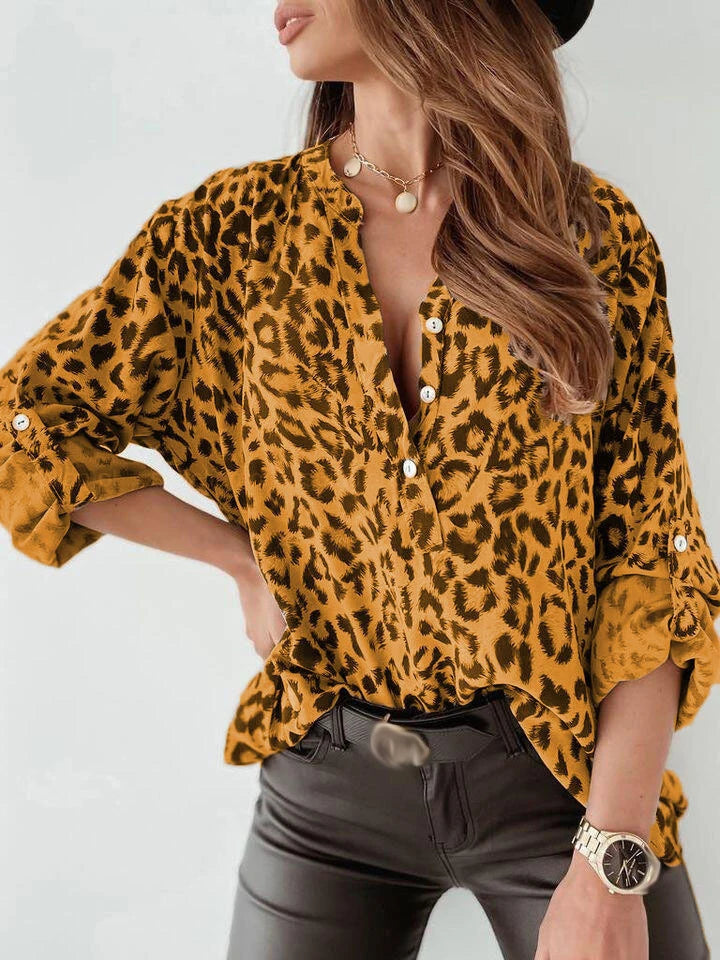Wild Muse Leopard Print Button Shirt