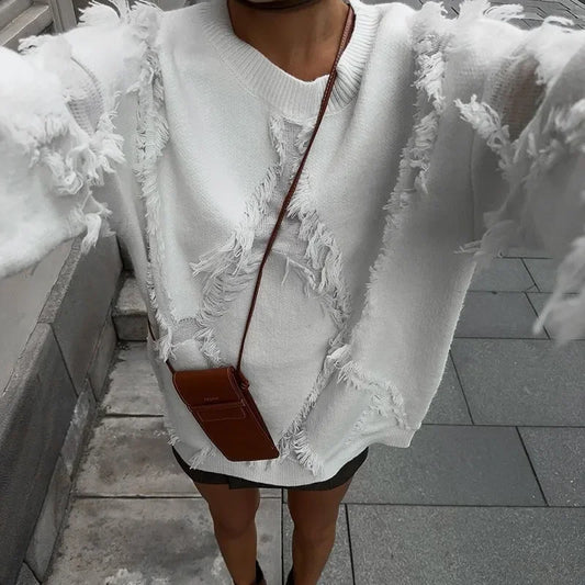 Chic Tassel Patch Sweater