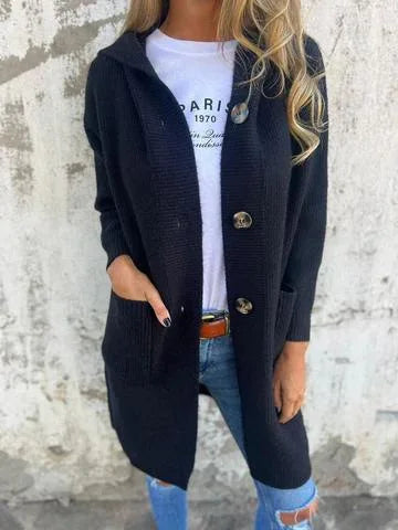 Cozy Line Mid-Length Knit Cardigan