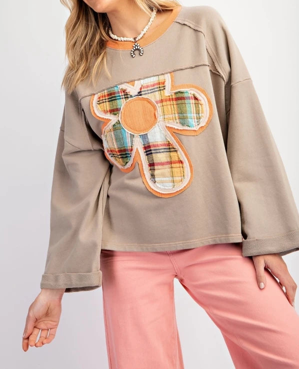 Sweet Floral Patch Hoodie