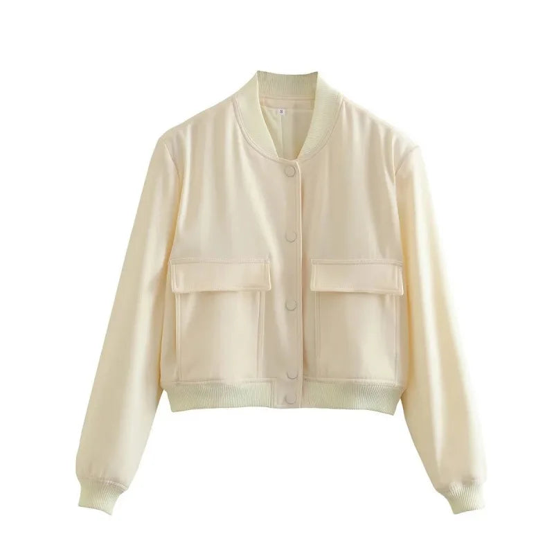 Cropped Bomber Aviator Jacket Women
