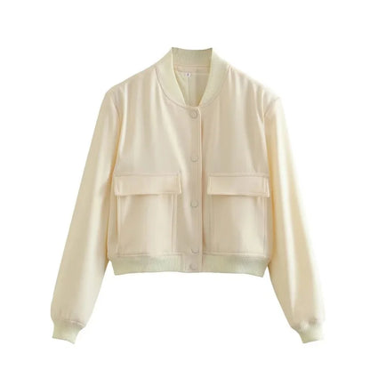 Cropped Bomber Aviator Jacket Women