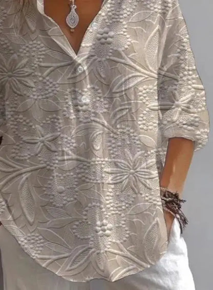 Bloom Verse Printed Lapel Top