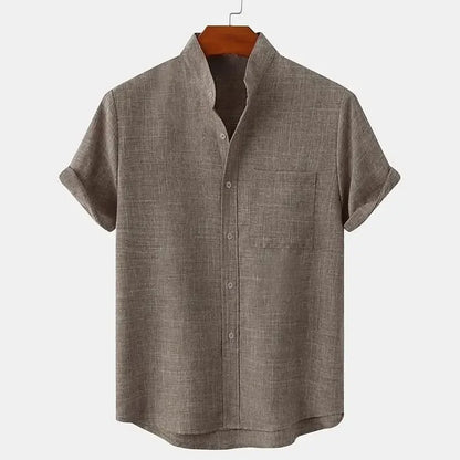 Linen-Blend Casual Lapel Shirt
