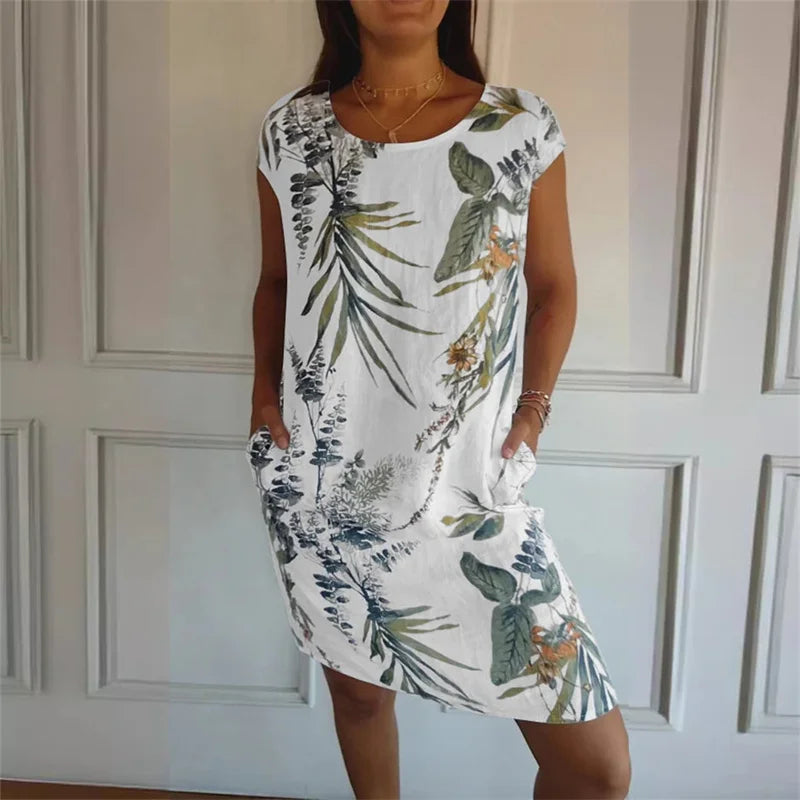 Effortless Printed Knee-Length Dress