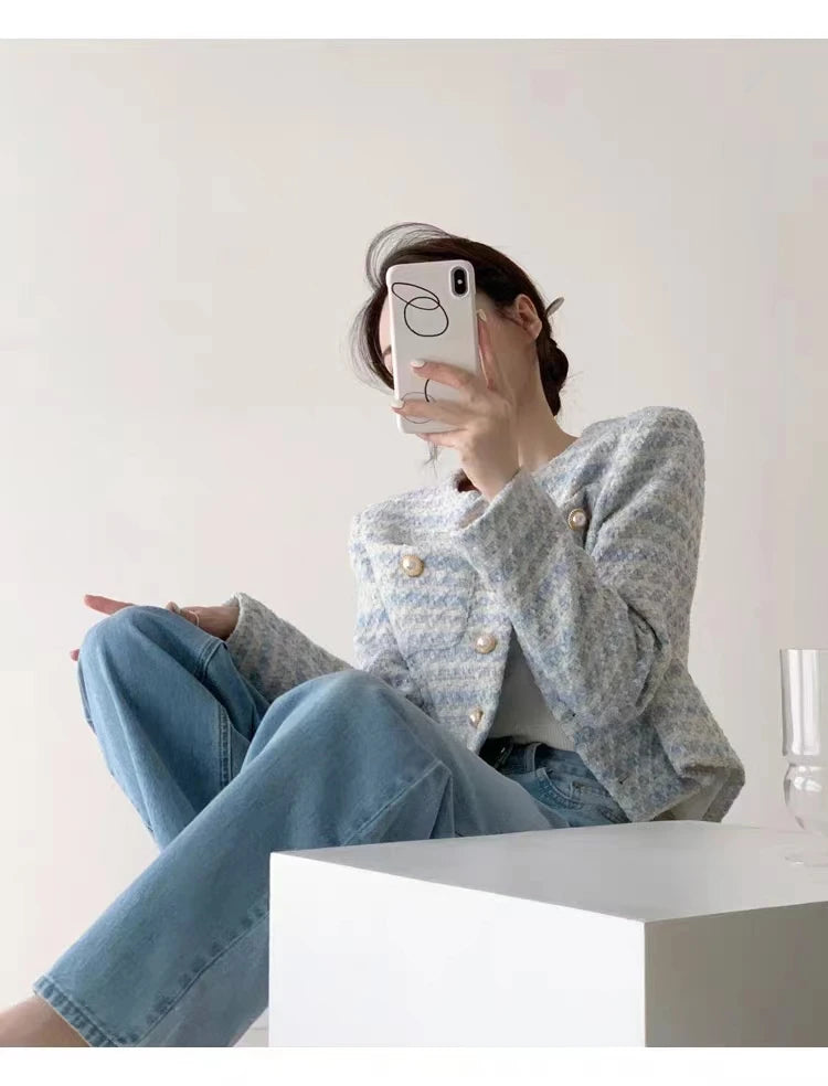Elegant Tweed Short Coat