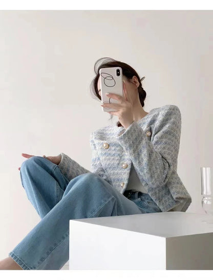 Elegant Tweed Short Coat