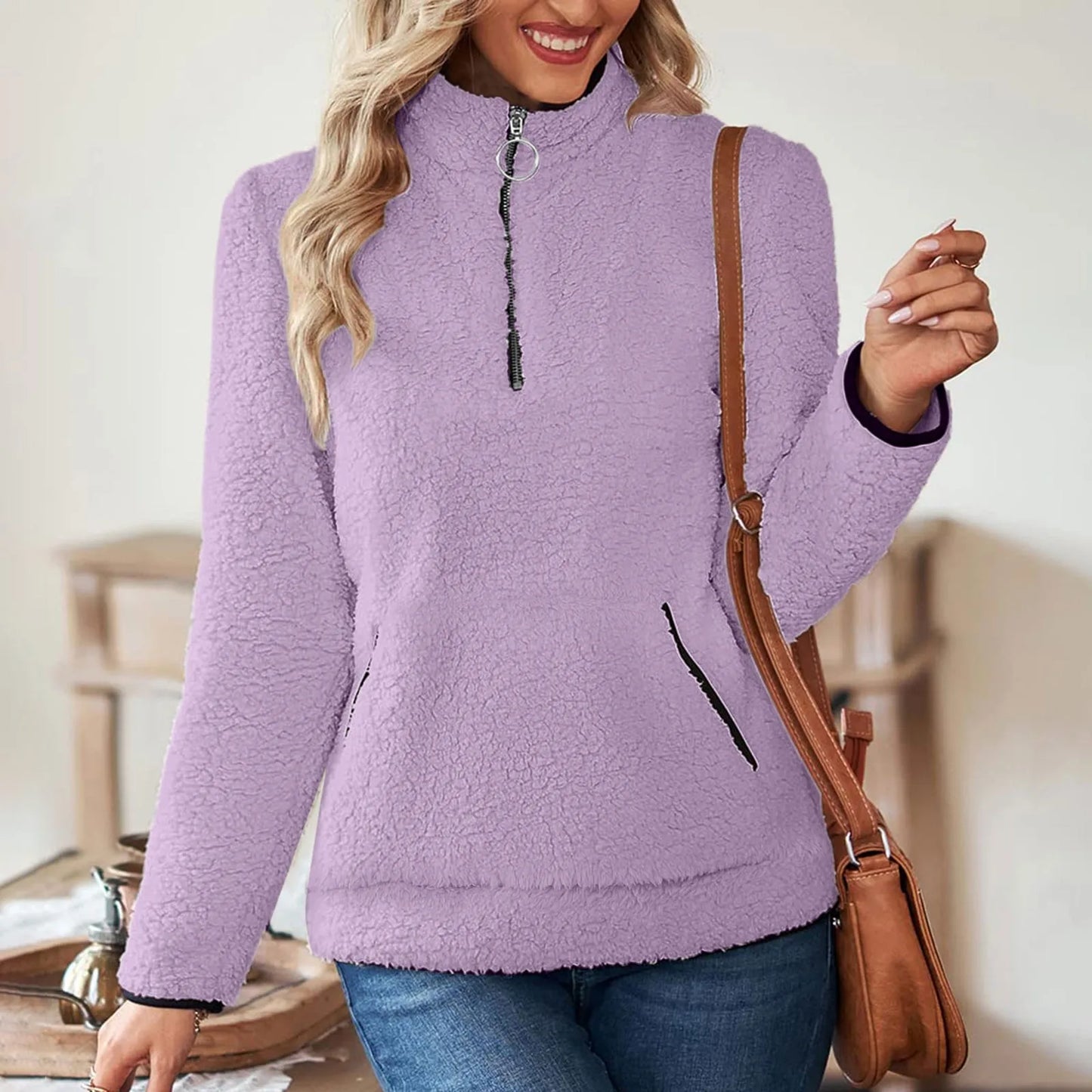 Cozy Zest Half-Zip Wool Pullover