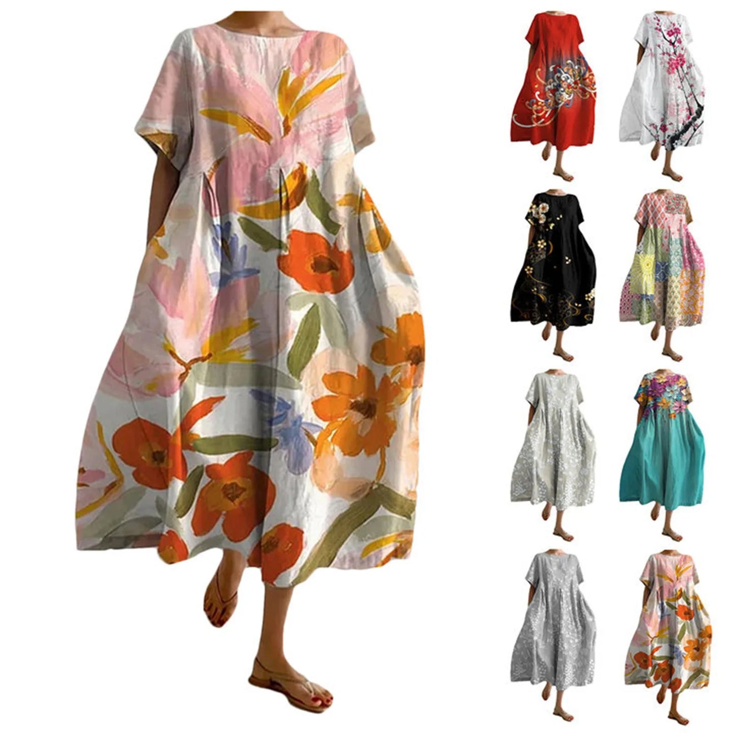 Boho Bloom Oversized Flowy Dress