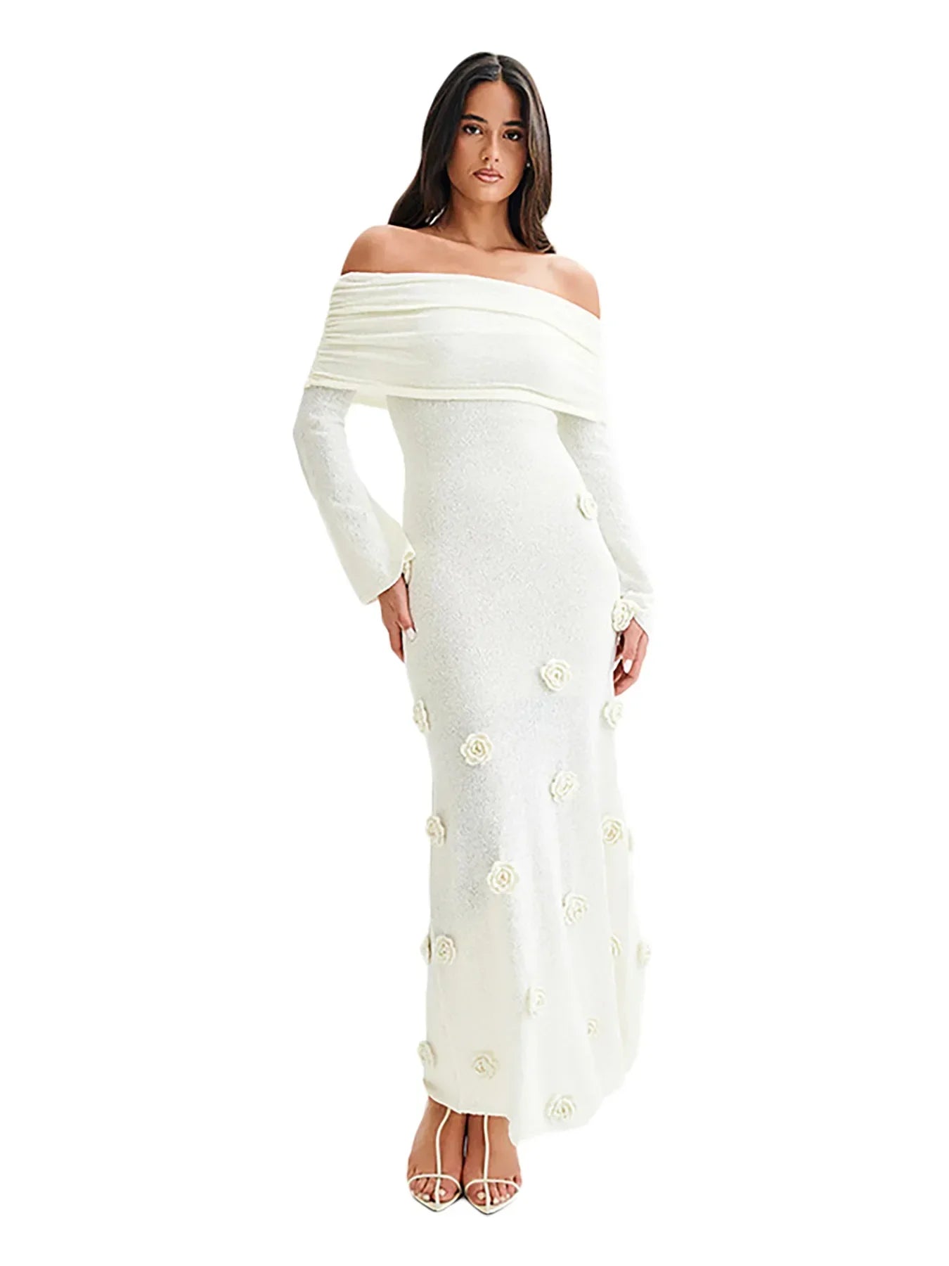 Rose Gaze 3D Floral Knit Dress