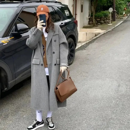 Double-Breasted Woolen Coat
