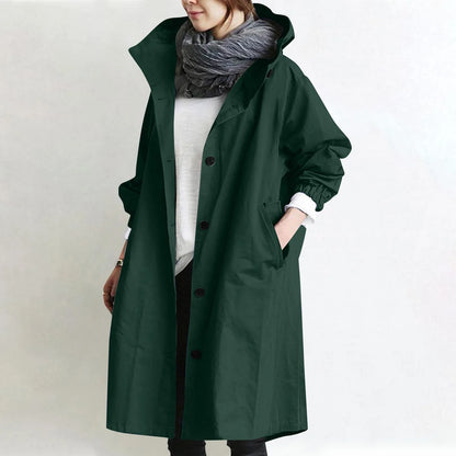 Women’s Long Hooded Trench Coat