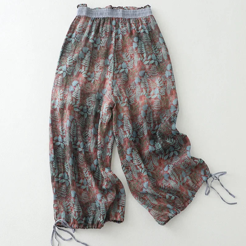 Autumn Grace Printed Cotton Trousers