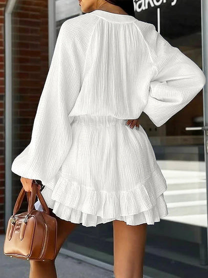 Autumn Streetwear V-Neck Knitted Dress