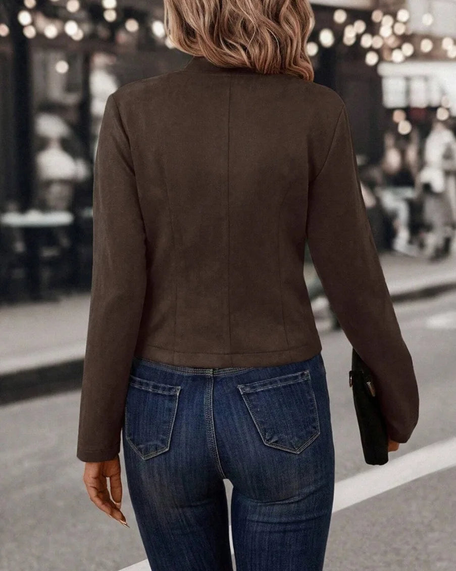 Chic Double-Breasted Black Coat