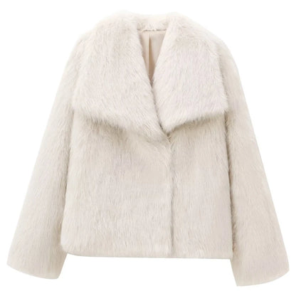 Plush Burgundy Crop Fur Jacket