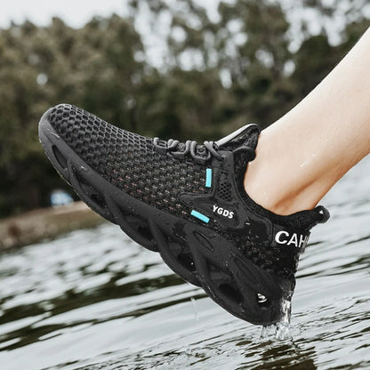 Crossover Hollow Knit Sneakers