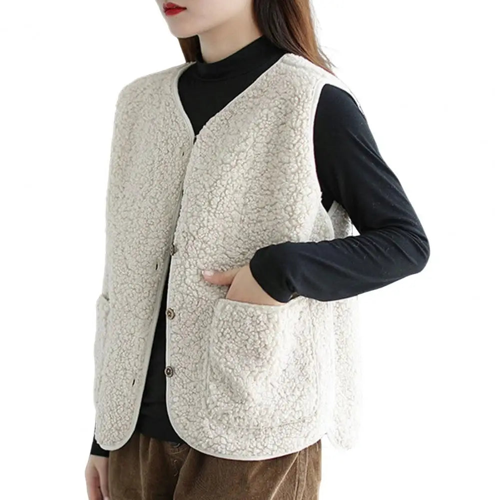 Autumn Winter V-Neck Vest Coat