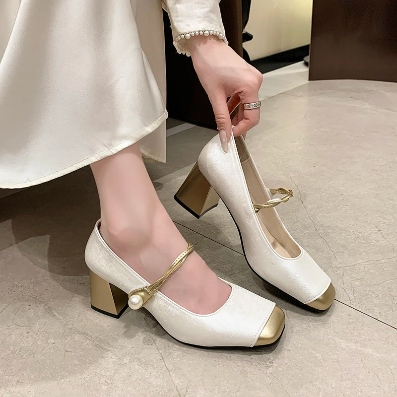 Elegant Charm Block Heel Pumps