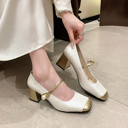 Elegant Charm Block Heel Pumps