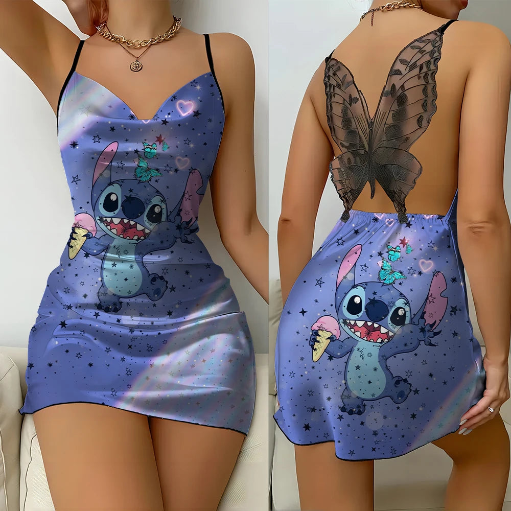 Dreamy Stitch Backless Nightdress