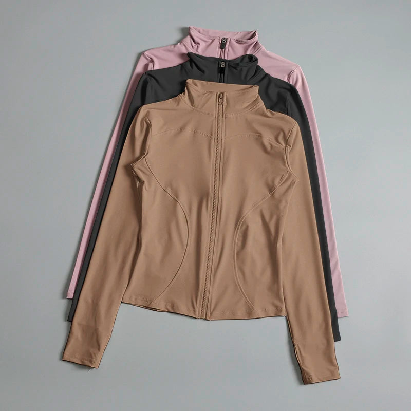Women's Zip-Up Long Sleeve Yoga Fitness Jacket