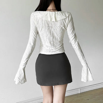 Ruffle Charm Irregular Street Blouse