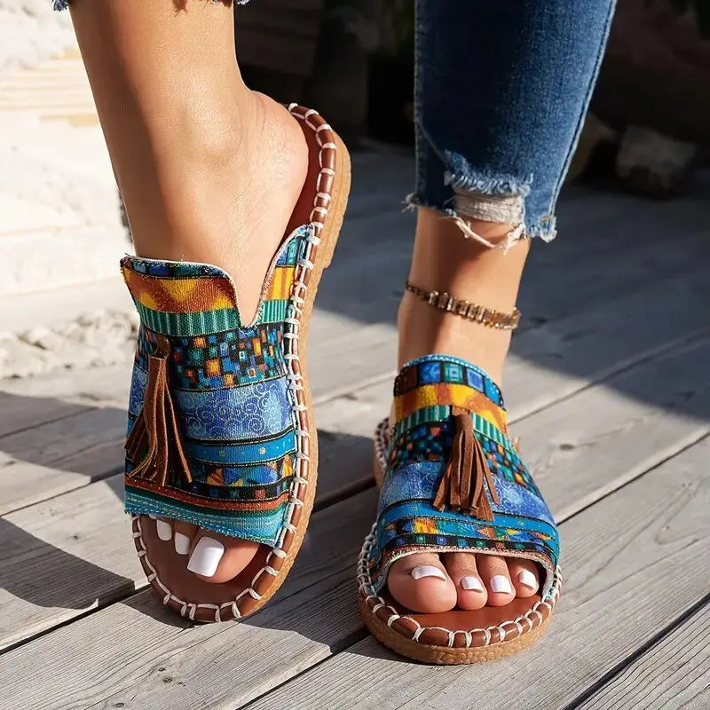 Boho Ease Retro Flat Slippers
