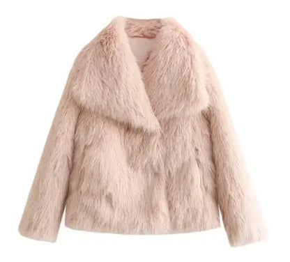 Fur Belle Turn-Down Collar Jacket