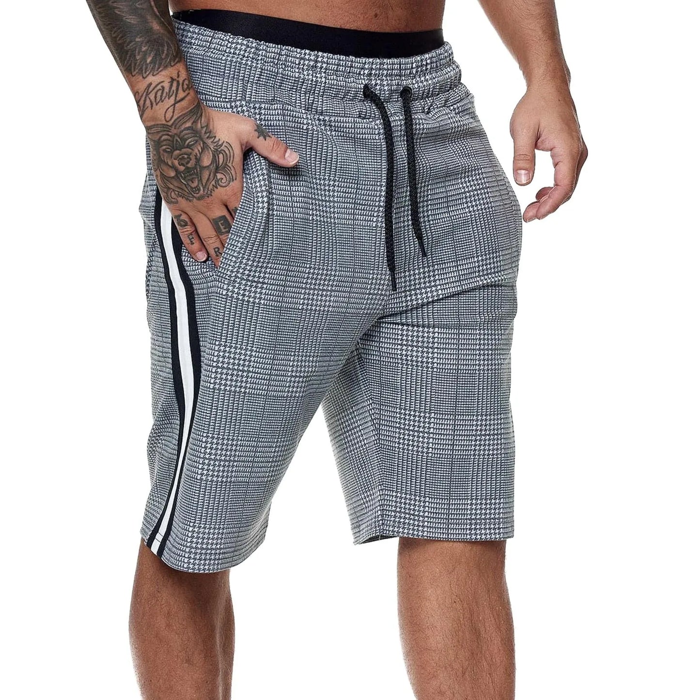 British Style High Waist Grid Shorts