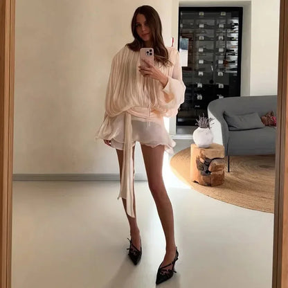 Fashion Ruffles Hem Mini Dress