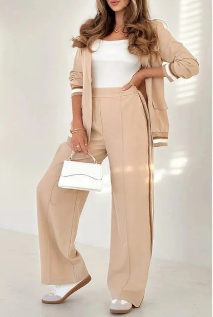 Women’s Stylish Button Coat Pant Set