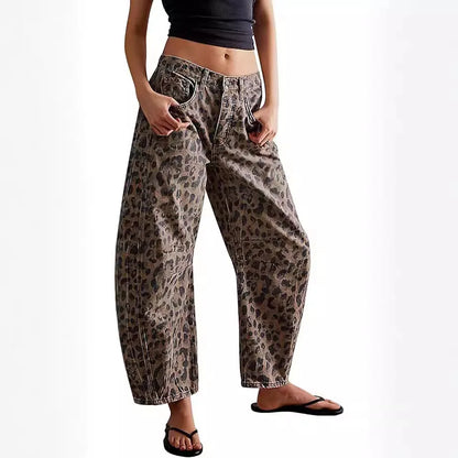 Leopard Print High Waist Jeans