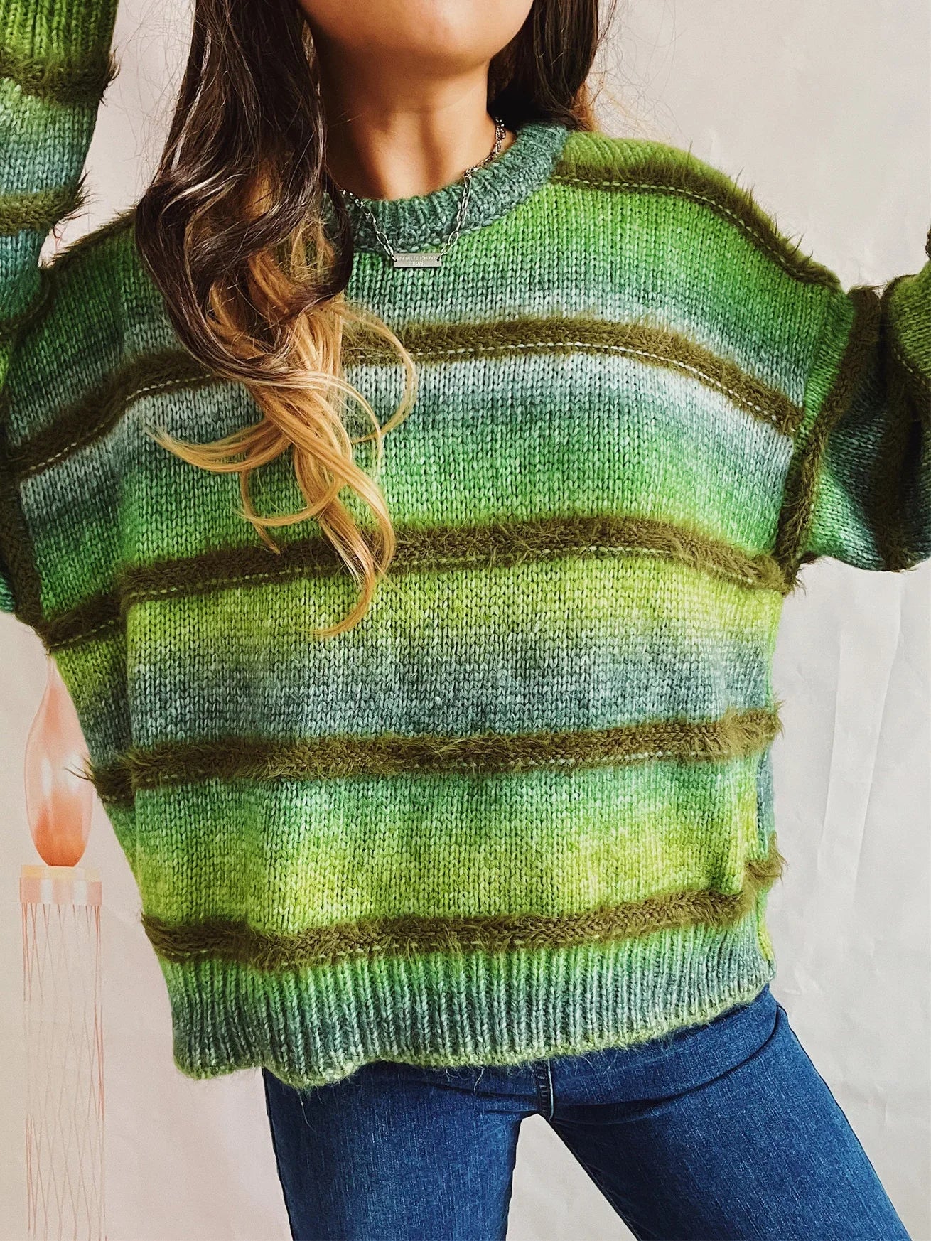 Cozy Gradient Stripe Knit Sweater