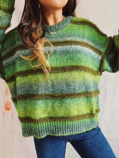 Cozy Gradient Stripe Knit Sweater