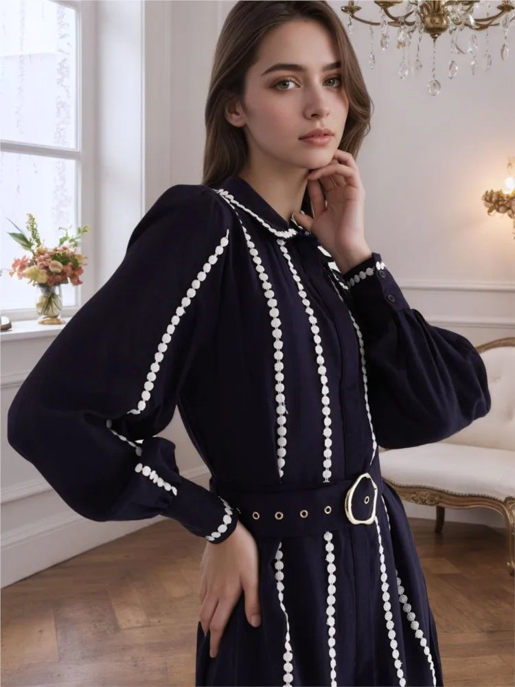 Stripe Muse Ruffle Shirt Dress