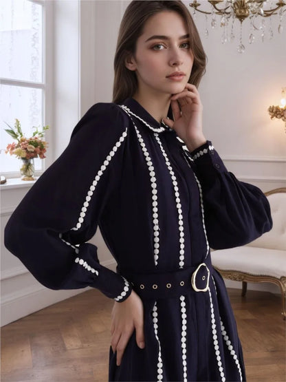 Stripe Muse Ruffle Shirt Dress