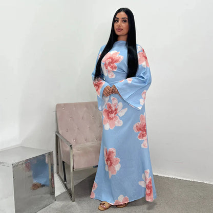 Floral Grace Modest Kaftan Dress