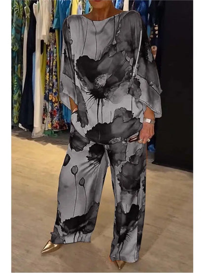 Elegant Satin Trousers Set