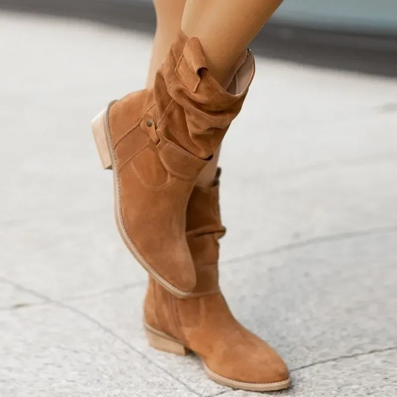 Suede Platform Long Boots