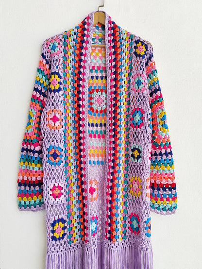 Boho Breeze Crochet Tassel Cardigan
