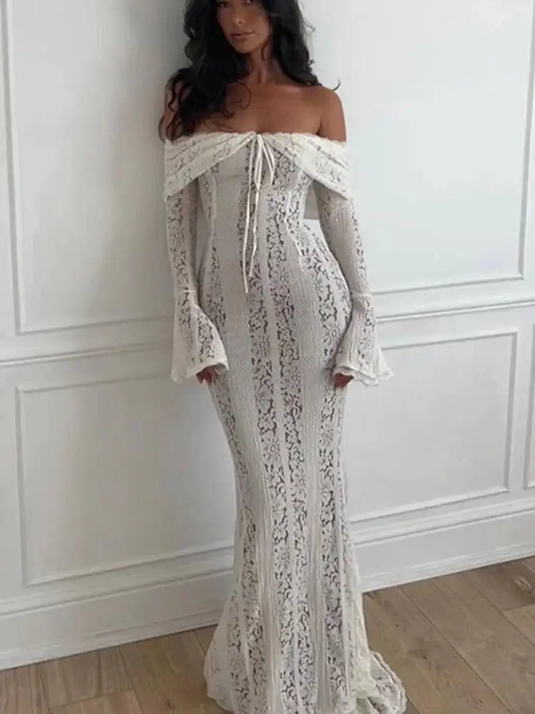 Lace Blossom Midi Dress