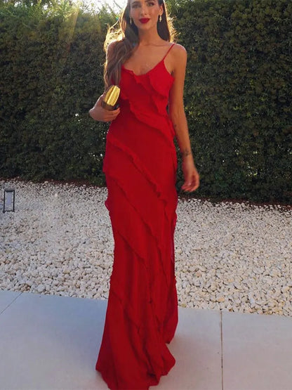 Open-Back Slimming Maxi Dress