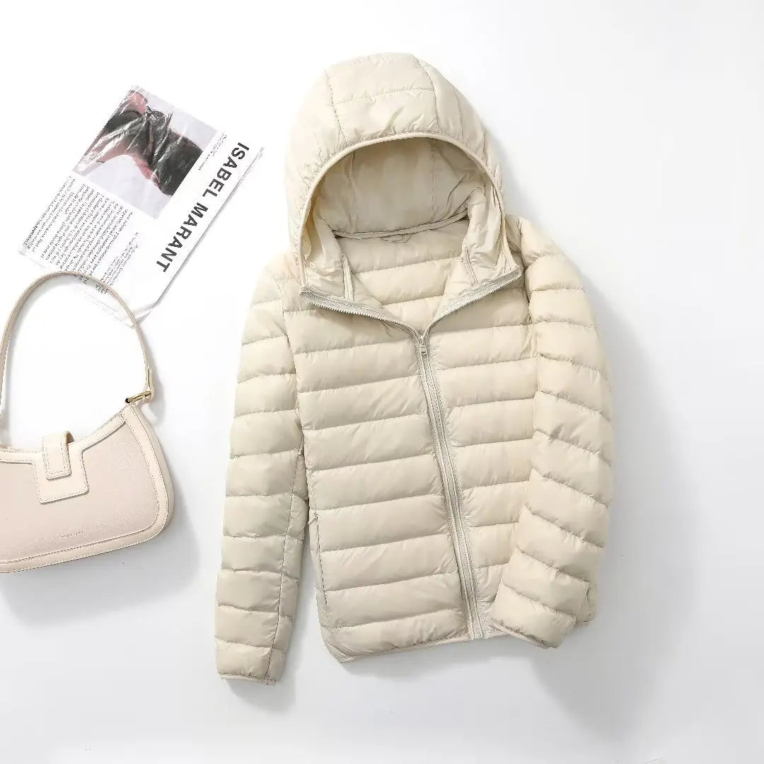 Women's Lightweight Hooded Duck Down Puffer Jacket