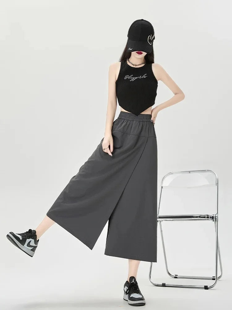 High Waist A-Line Wide Leg Pants
