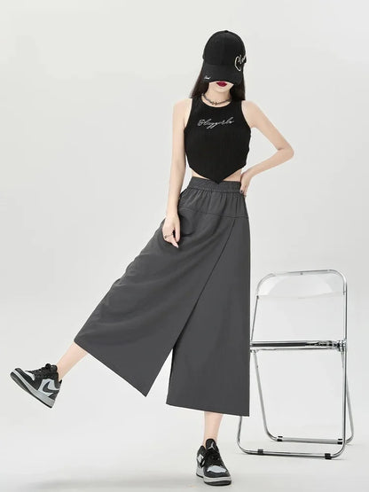 High Waist A-Line Wide Leg Pants