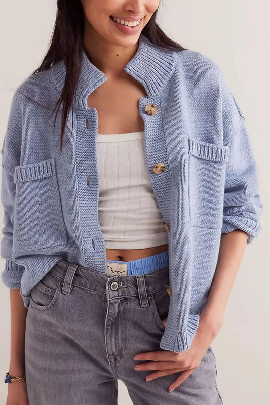 Cozy Grace Stand Collar Knit Coat