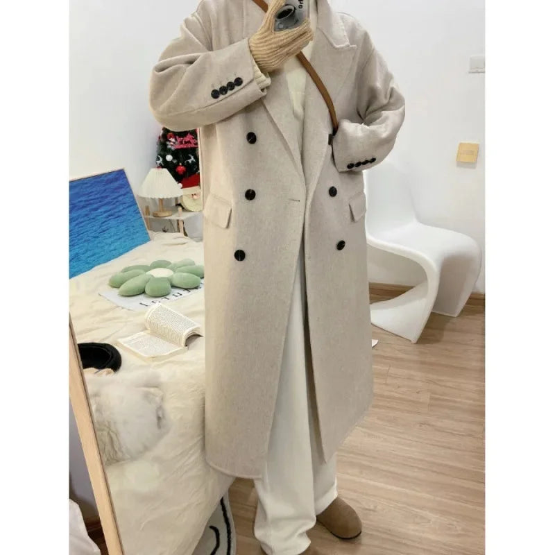 Double-Breasted Woolen Coat