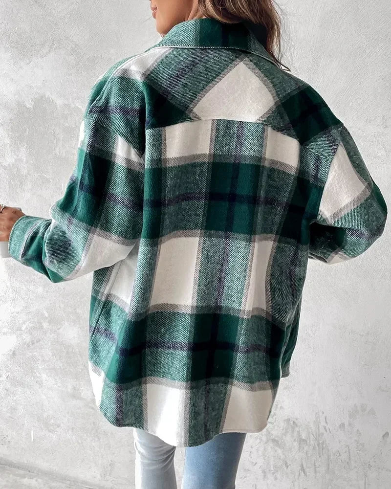 Cozy Plaid Button-Up Shacket