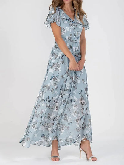 Sweet Blossom Ruffle Maxi Dress